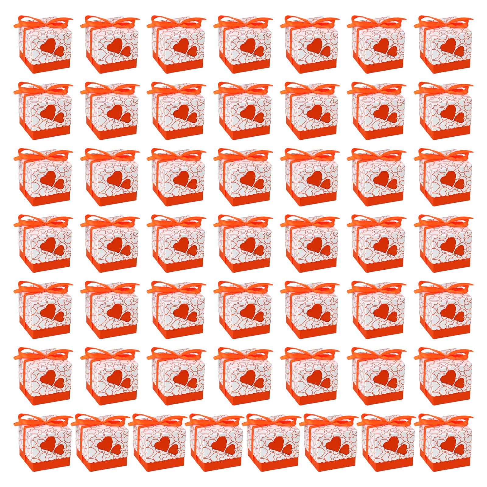 

50 шт. квадратная коробка конфет в форме сердца с любовью многофункциональный органайзер для дома на свадьбу, день рождения, новый год, вечеринка, украшение оранжевый