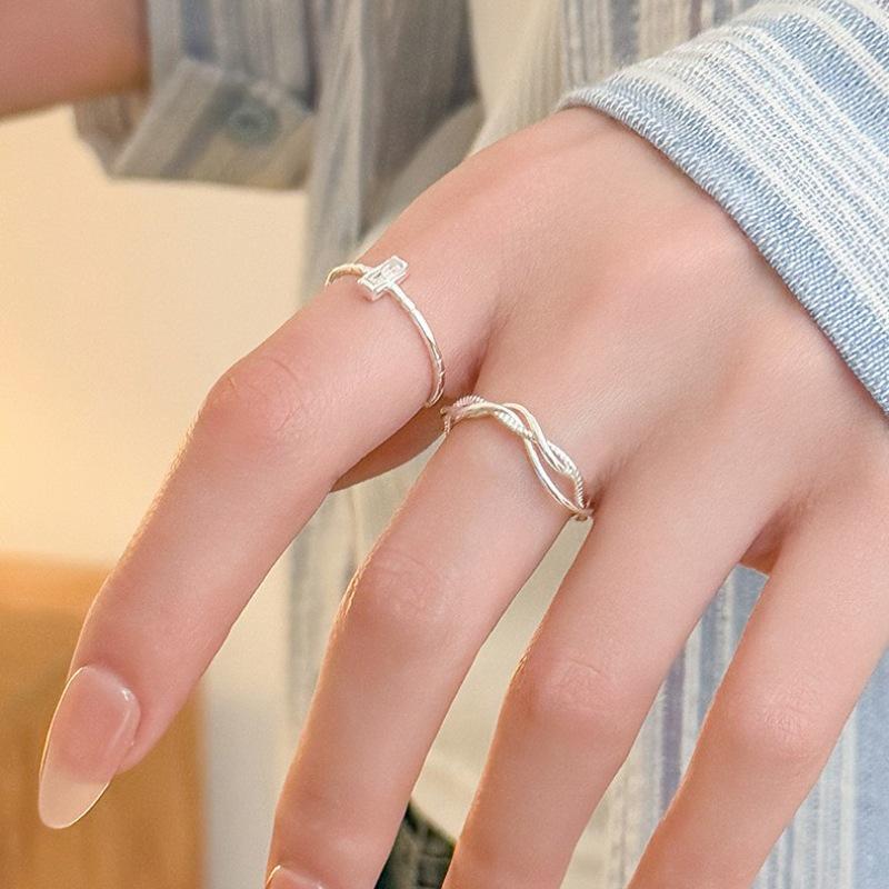 Trendy Geometric Lines Adjustable Women's Open Ring