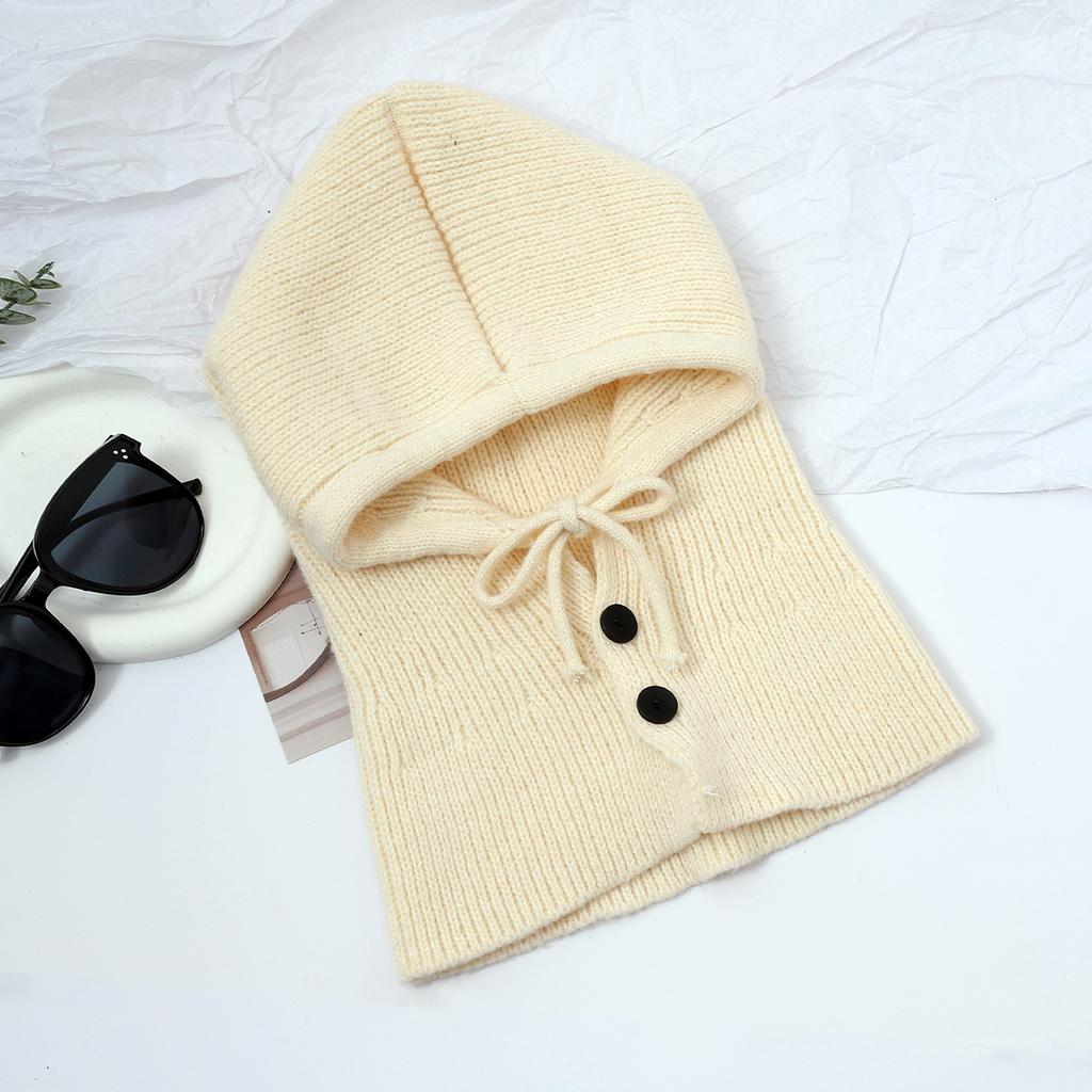 Kominiarka damska zimowa ciepła czapka szalik zintegrowany ochrona uszu dla pary wełniana dzianinowa czapka