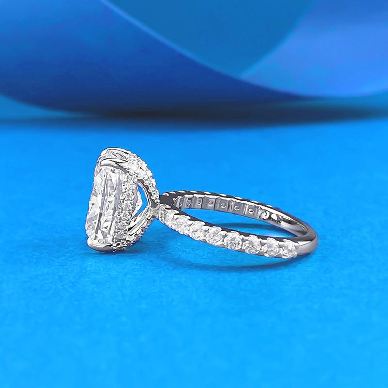 Xiancan S925 Sterling Silver 5 Carat High Carbon Diamond Ring - European & American Style