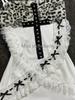 American Hottie Cross One Piece Dress Woman Gothic Y2k Leopard Print Lace Slip Dresses Aesthetic Hepburn Fashion Design Clothes