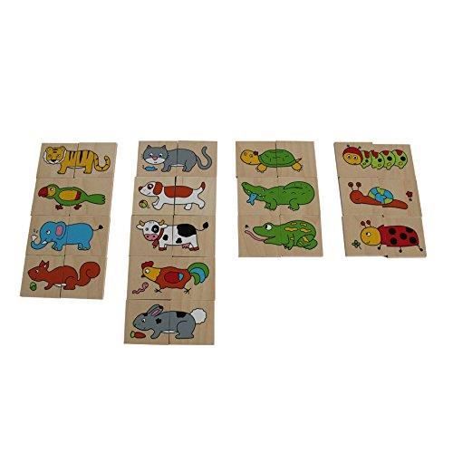 Puzzle en bois - beleduc - match et mix - animaux - pour enfant de 3 ans et plus