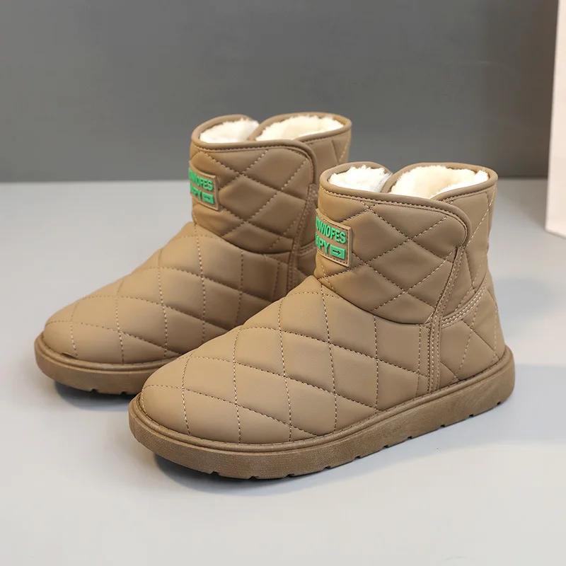 Damen Winter Schneestiefel  Neue Hohe Warme Bequeme Baumwollschuhe  Koreanische Version Samt Dicksohlige Lässige Kurze Stiefel