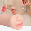 3 In 1 Male Masturbators for Men Vagina Anus Oral Sex Real Deep Throat Masturbation Aircraft Cup Blowjob Pocket Pussy Sex Toys