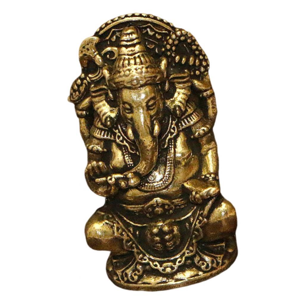 Elephant Buddha Statue Hindu Elephant God Statue Craft Desk Ornament Tabletop Decoration Figurine for Shelf Living Room Yard