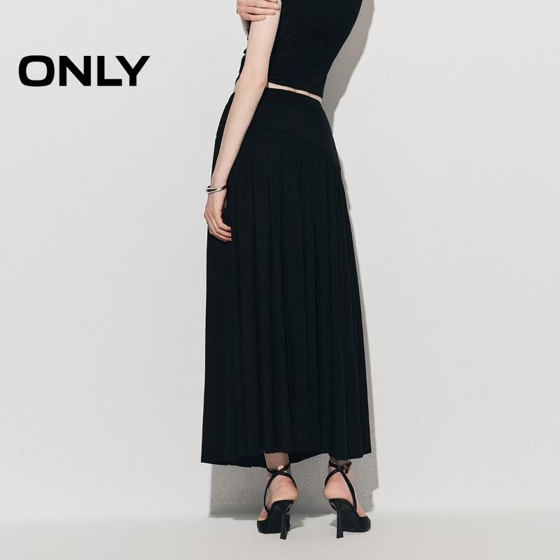 ONLY 2026 Spring Asymmetric Pleated Midi Skirt