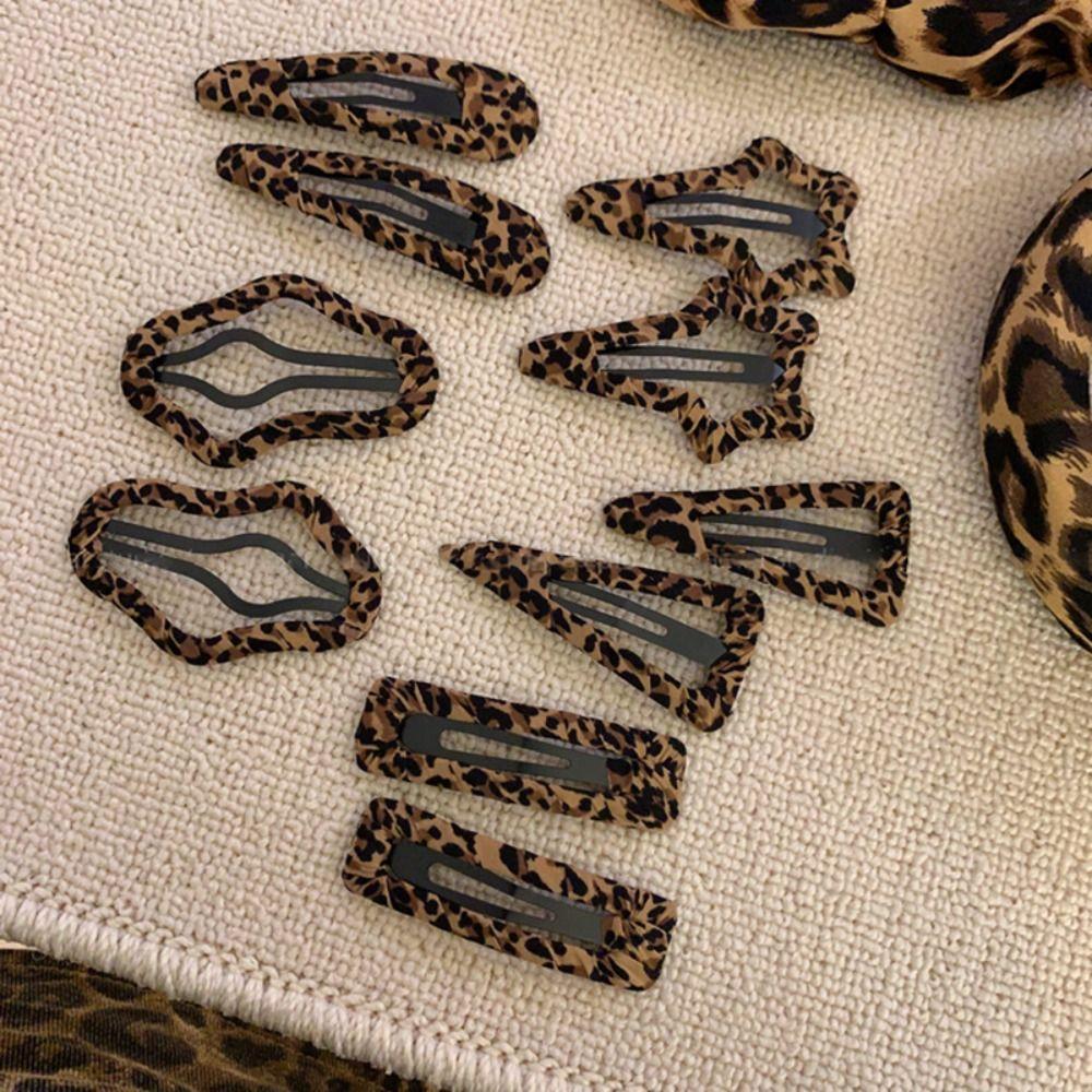 Water Drop Hairpin Leopard Print Barrette Fashion Hair Clip Headdress