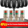 4 Pack Car Tire Pressure Indicator Tire Pressure Gauge Monitor Alarm Indicator Sensor Core Cap S5e9