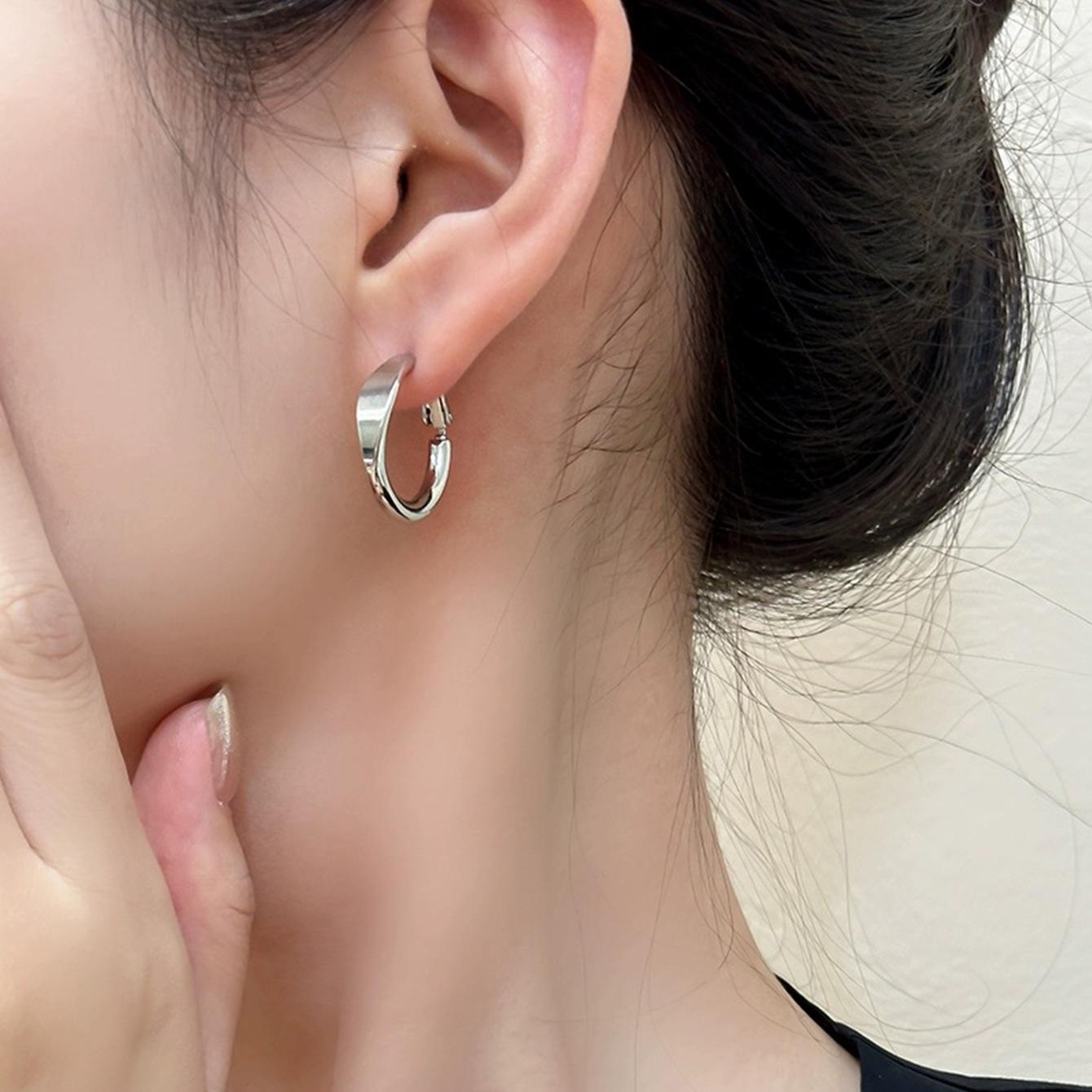 Винтажные серебряные серьги простые круглые серьги-кольца для женщин ювелирные аксессуары