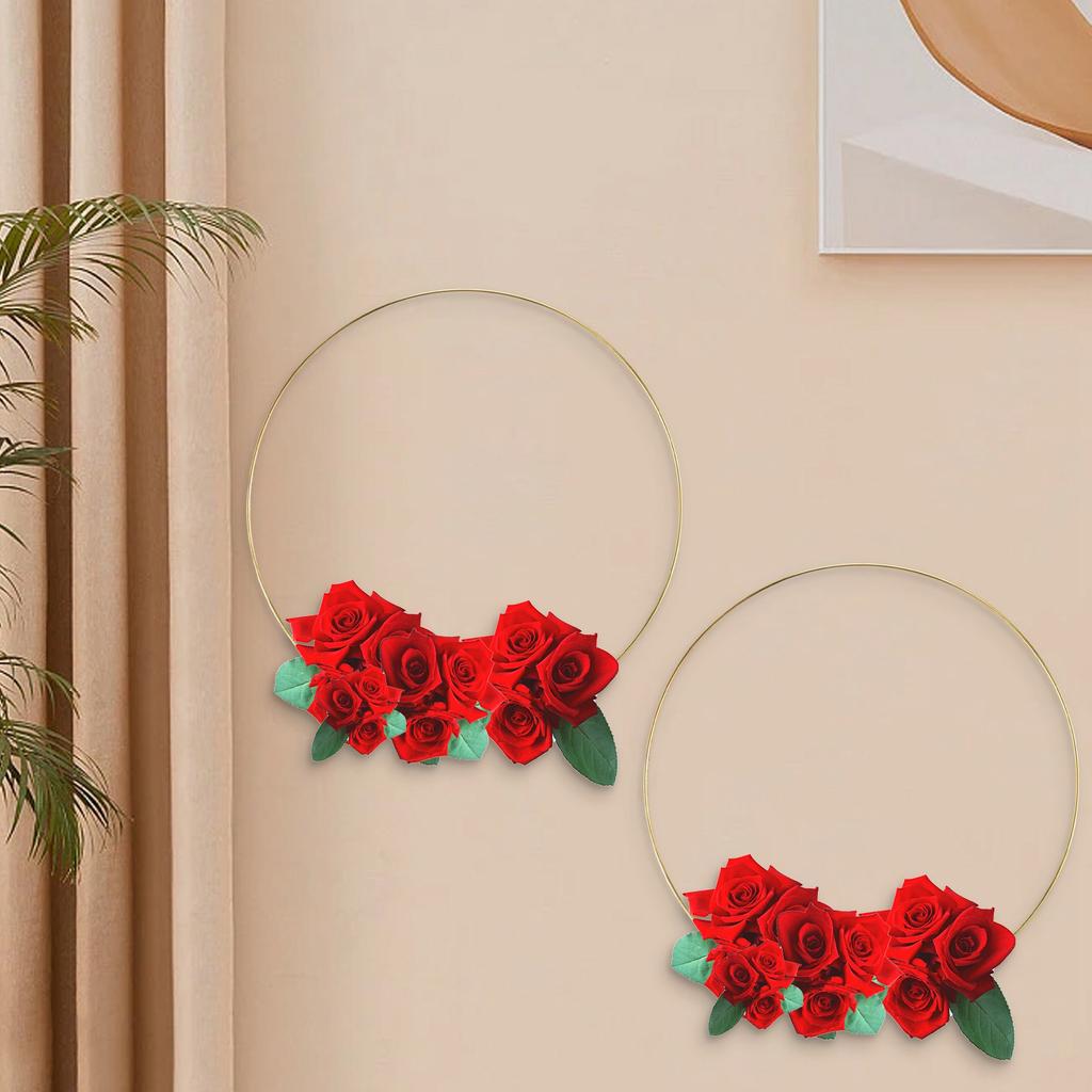 A20F-5 Pack 14 Inch Large Metal Floral Hoop Wreath Macrame Gold Hoop Rings For DIY Wreath Decor, Dream Catcher And Macrame Wall