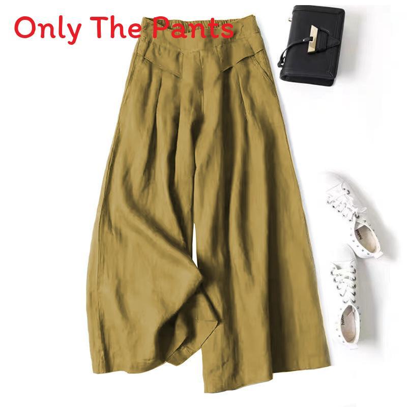 Cotton Linen Wide Leg Pants For Women With Pockets And High Waist Comfortable Spring Fashion