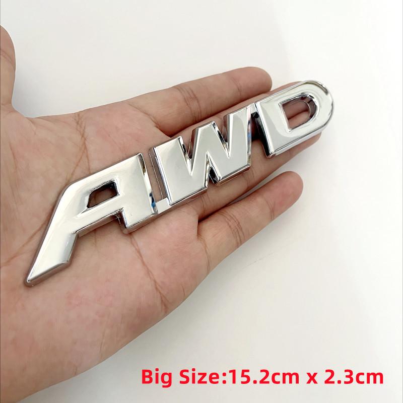 3D Metal AWD Logo Car Styling Chrome Rear Sticker Tail Emblem Badge Decal For Toyota Impreza Subaru Honda 4X4 Off Road SUV 4WD