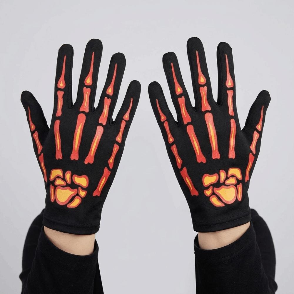 Winddichte Skelettkralenhandschuhe Cosplay-Requisite Skelett Goth Fäustlinge Süße Halloween-Handschuhe Festival