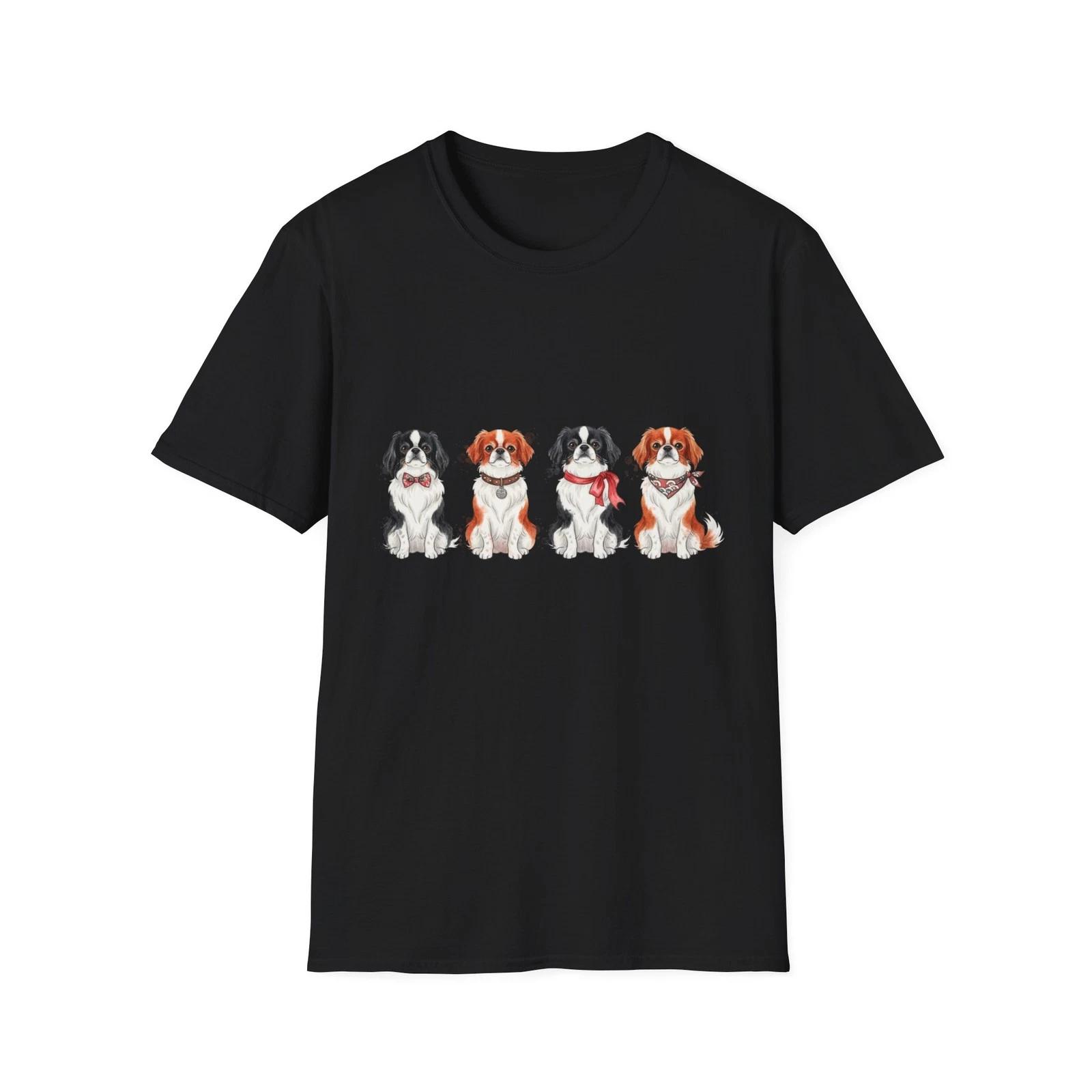 

Dog Watercolor Cute Japanese Style Black Tee Graphic T-Shirt S