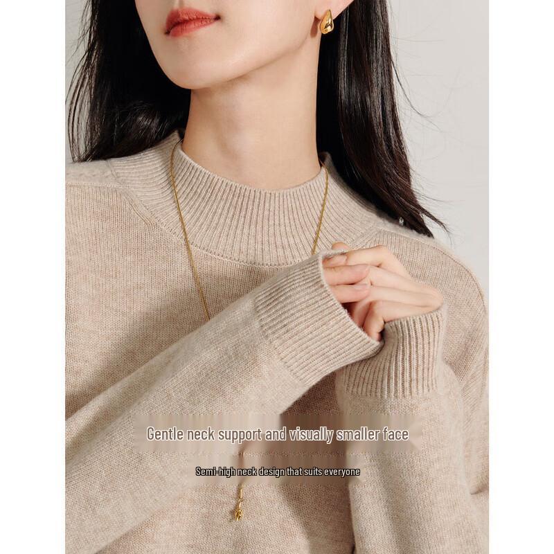 INMAN Women's Merino Wool Long Sleeve Knitted Sweater