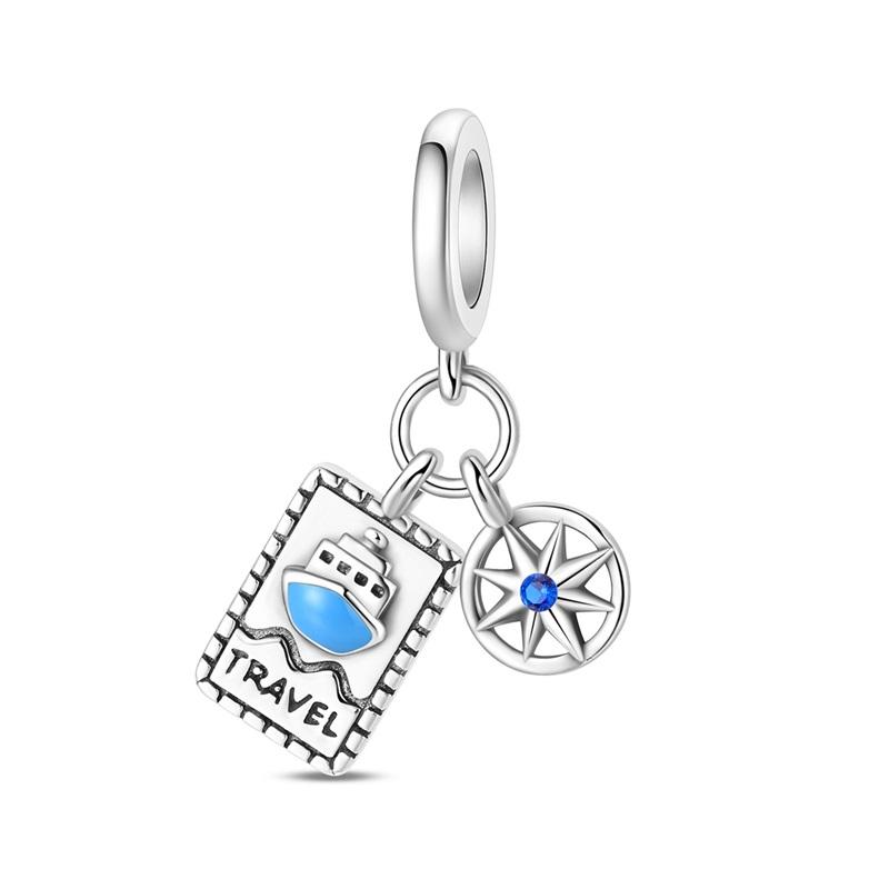 Copper Cross Saint Devil'S Eye Charms Bead Gold Plated Moon Pendant For Original Bracelet Women Jewelry Accessories