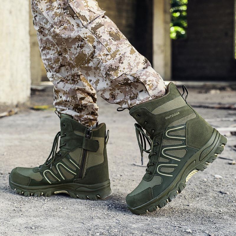 Außenhandel große Größe Trend Outdoor Wüste Mitte Hilfe spezielle taktische Militärstiefel Feld tatsächlichen Kampftraining taktische Stiefel Kampfstiefel