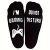 Men's Novelty Rubber Non-Slip Bottom Game Alphabet Graphics Breathable Comfortable Mid-Layer Crew Socks Daily Wear 18th Birthday Boys Gift