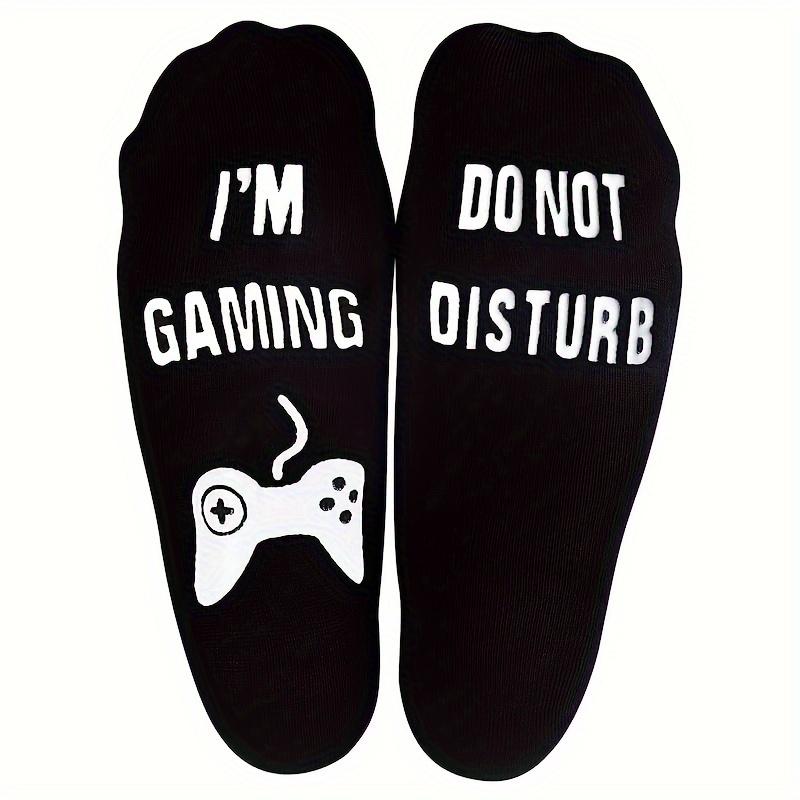 Men's Novelty Rubber Non-Slip Bottom Game Alphabet Graphics Breathable Comfortable Mid-Layer Crew Socks Daily Wear 18th Birthday Boys Gift