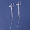S925 Sterling Silver Chinese Fu Character Anti-Lost Tassel Earrings – Women's Versatile Long Pendant for Clubbing