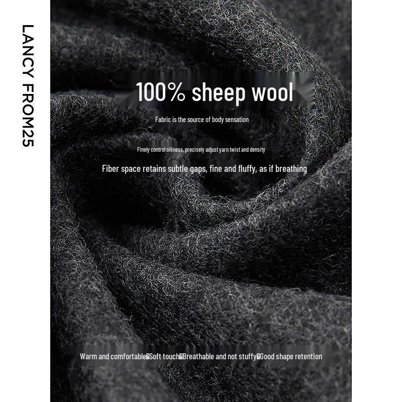 Langzi Women's 100% Wool Wide-Leg Knit Trousers