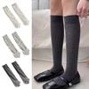 Breathable Vertical Stripes Leg Socks High Tube Women Daily Sock Casual Calf Socks