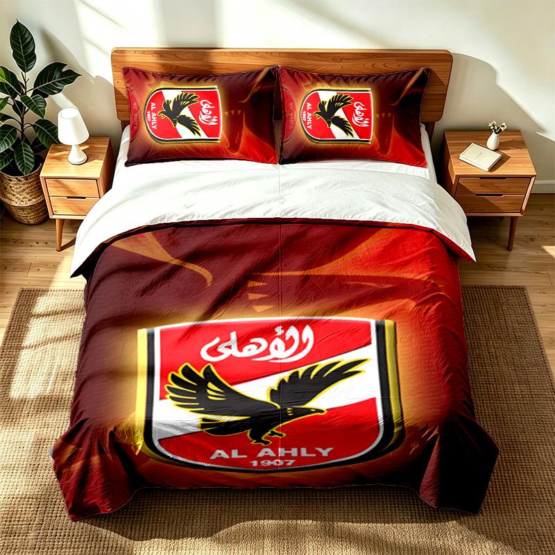 Al ahly (14) 3pc set suitable for master bedrooms soft and comfortable an ideal gift for family and friends Includes one duvet cover and two pillowcas