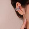 High-end, Luxurious, Niche, Minimalist, Cool Style with Full Diamonds and Small Bows on The Ear Clips for Women Without Ear Holes, Ear Bar Clamps.