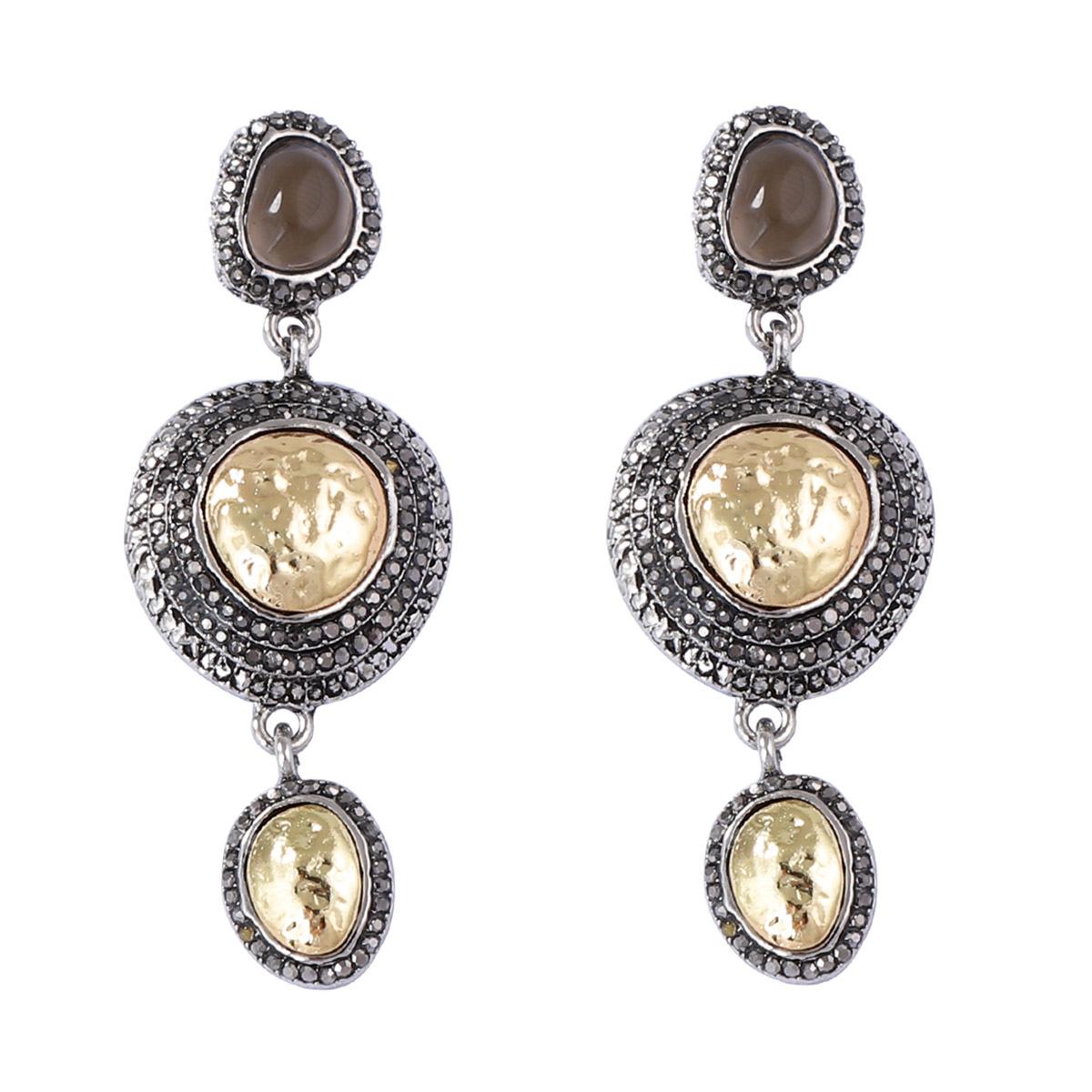 

Fashion Metal Rhinestone Dangle Earrings ZAA New Minimalist Luxury Earrings Women s Everyday Zircon Accessories золотой