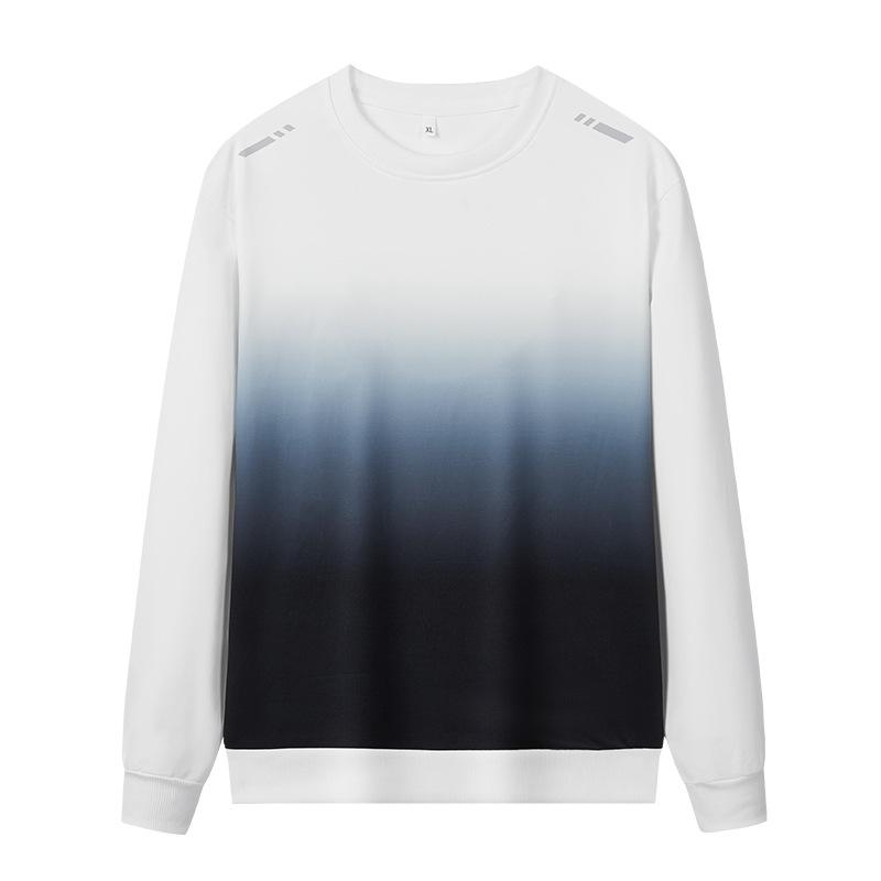 Gradient Hoodie Men's Running Long Sleeved T-shirt Loose Outdoor Hiking Sportswear
