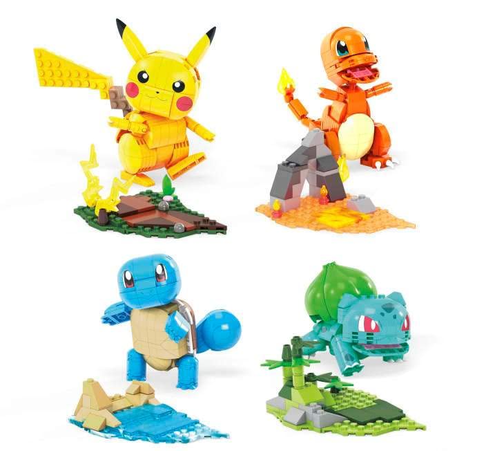 MEGA Pokemon Mega Construx Quad Set Pikachu, Bulbasaur, Squirtle 818 Pieces