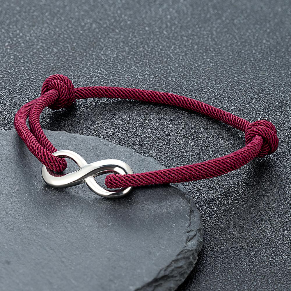 Minimalist Infinity Bracelet Stainless Steel Adjustable Rope Jewelry for Men Women Couple Friendship Gifts