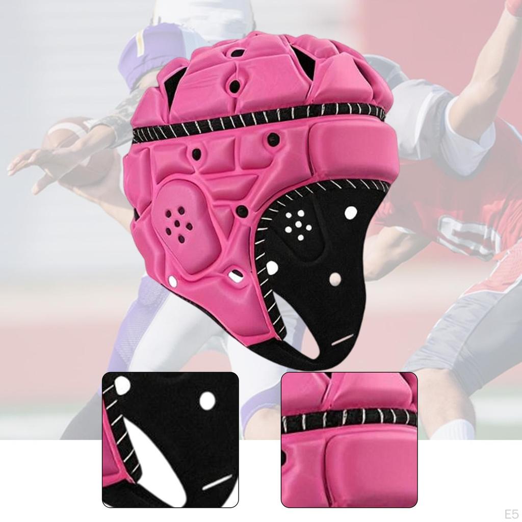 Rugby Helm Erwachsene Verstellbar Scrum Cap Anti-Kollisions Kopfschutz Sport für Flag Football Pitcher