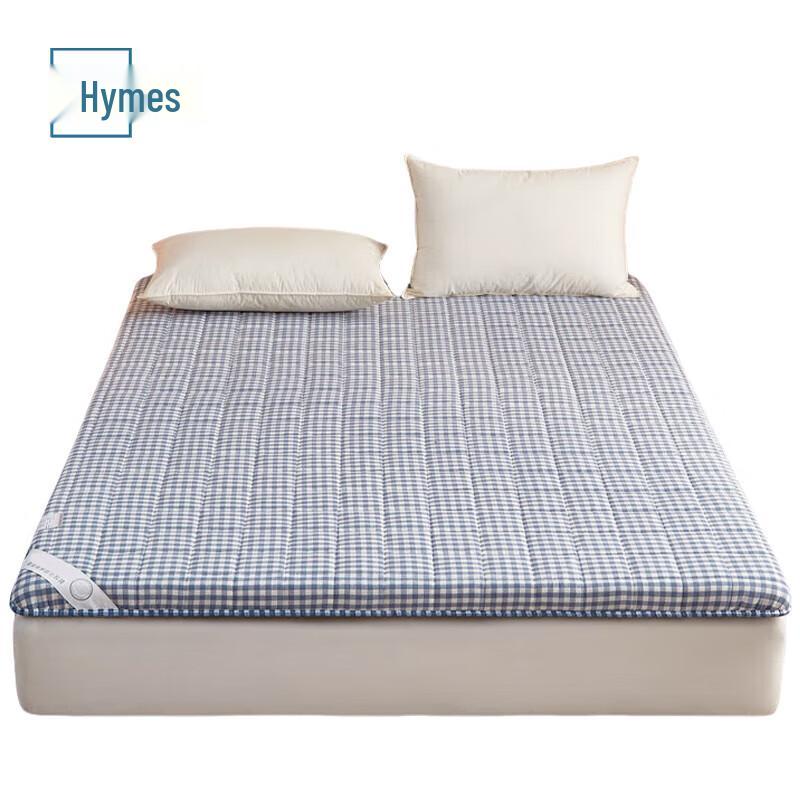 Haimaisi HFM1280 Blue Plaid Cotton Mattress Topper