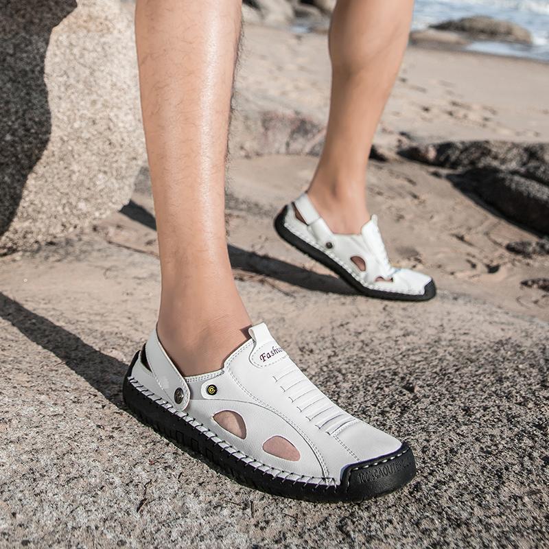 38-48 Sandalias de Playa de Cuero de Verano para Hombre Talla Grande