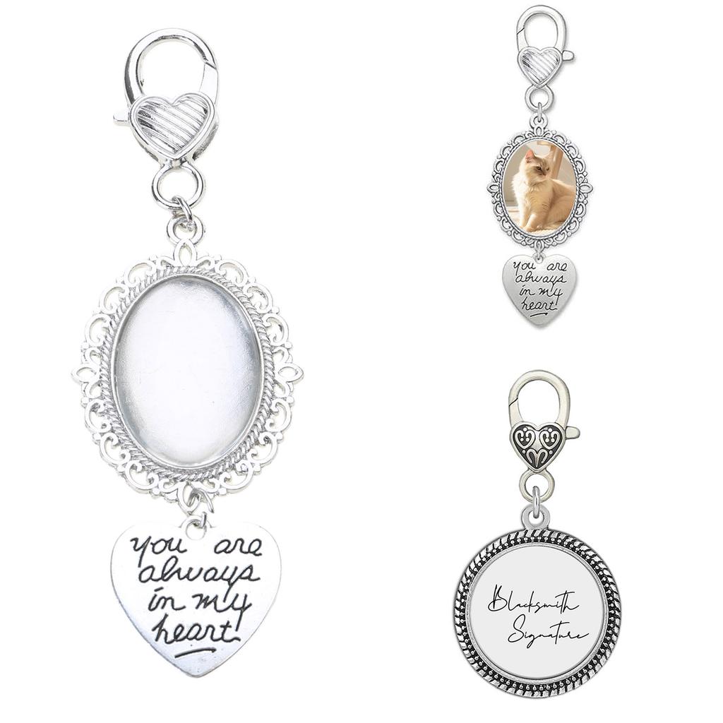 Photo Frame Pin with Pendant Oval Picture Frame Brooch for Wedding Party Bridal Lapel Pin Accessories Party Accessory