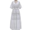 Europe and the United States Summer Foreign Trade New Women's Clothing V-neck Short-sleeved Lace Dress