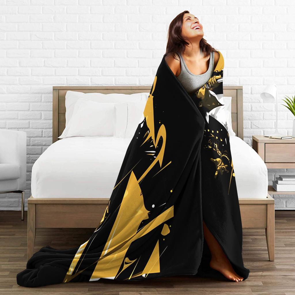 MJ Pop King Knitted Blanket Plush Throw Blankets Home Couch Portable Lightweight Bedspreads,