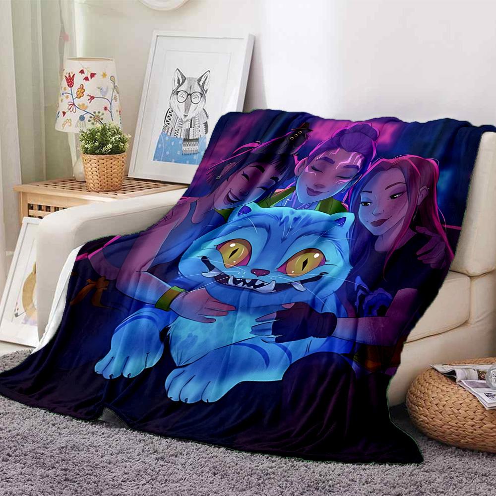 1PC K POP Demon Hunters, Huntrix Blanket, Throw For Sofa, Bed, Travel, Camping, Livingroom,