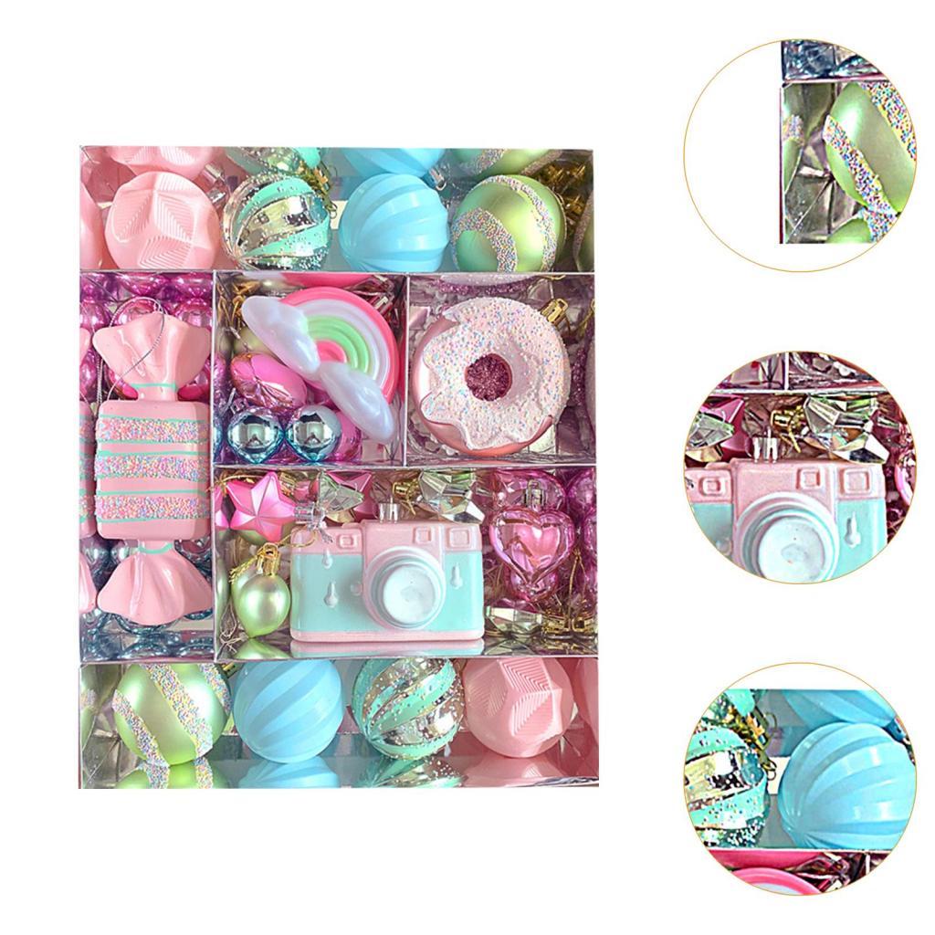 Christmas Baubles Hanging Pendants Set Assorted for Table Centerpieces