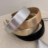 Breite Leder-Haarbänder im koreanischen Stil, glänzende goldene silberne PU-Stirnbänder, modische schlichte Schwamm-Haarreifen, Damen-Haarspangen, Retro-Kopfschmuck