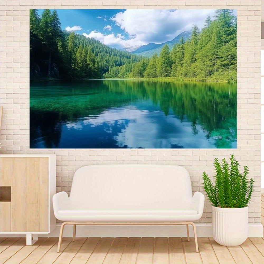 1 Charming Garden River Photography Background Fabric - High-quality Polyester Fabric with Bright Turquoise Water Color