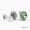 Men's cufflinks cross-border hot-selling fashion creative exquisite crystal blue green shirt accessories 1 pair wholesale