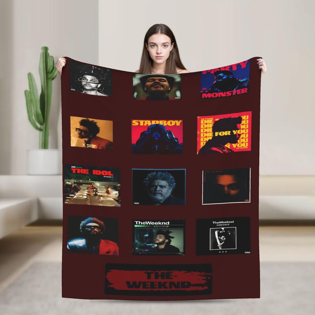 The Weeknds Rapper Singer Flannel Blanket New Album Hurry Up Tomorrow Warm Soft Throw Blanket for Bedspread Sofa Bed Cover