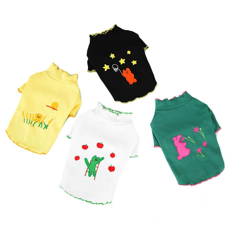 2024 New Pet Dog Supplies Naughty Bear Bottoming Shirt Bomei Teddy Small and Medium-sized Dog Clothing Casual Puppy Clothes