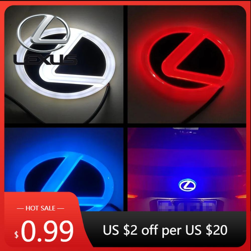 Interior Stickers Lexus Car Logo LED Light 4D Illuminated Grille Trunk Grille Trunk Logo Light GS300 ES300 ES240 DS350LS270 RX45