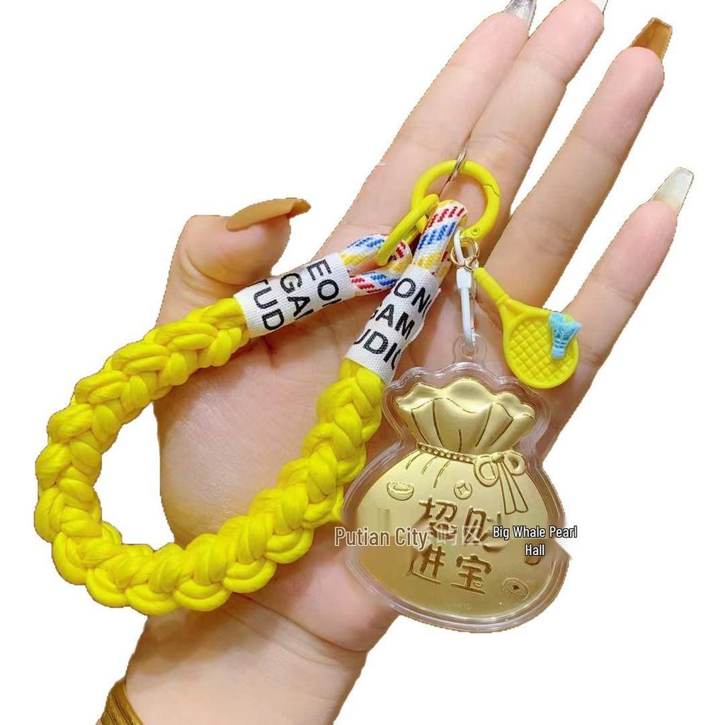 999 Fine Gold Lucky Bag Keychain Pendant & Phone Lanyard Gift