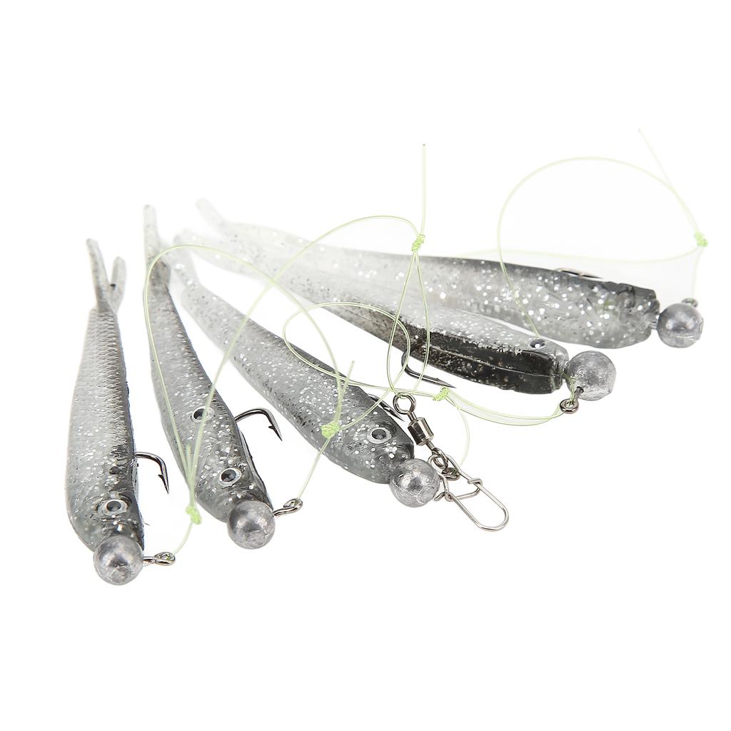 1 Set Umbrella Fishing Rig Kit Set Artificial Soft Fishing Lures Bait Rig for Freshwater Black