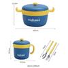 Baby Bowl & Cup Set with Spoon, Fork & Lid, Blue