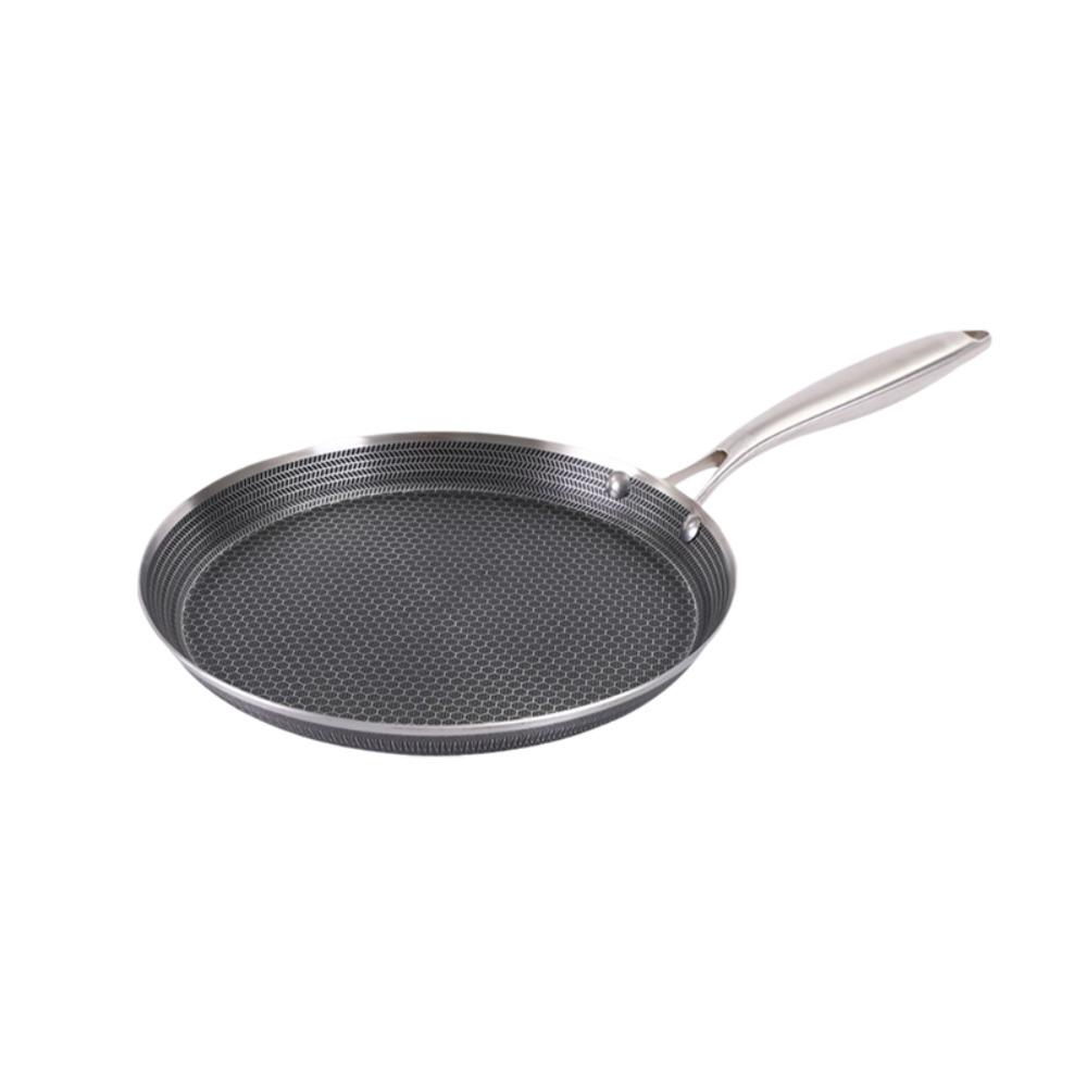 Honeycomb Pattern Pancake Pan Stainless Steel Non-stick Pan Multi-functional Frying Pan Stove 26 cm/10.24 in-Pancake Pan